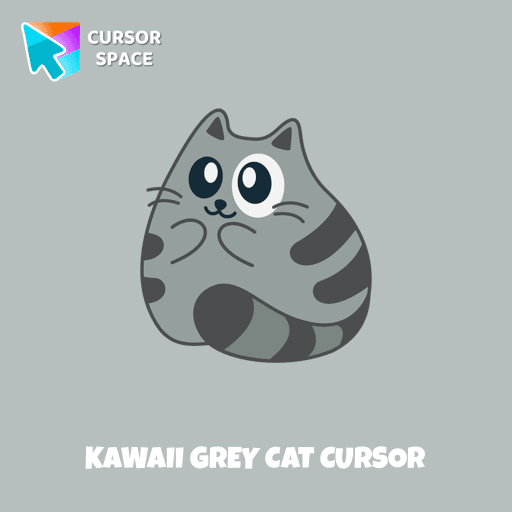 Kawaii Grey Cat cursor arrow cursor