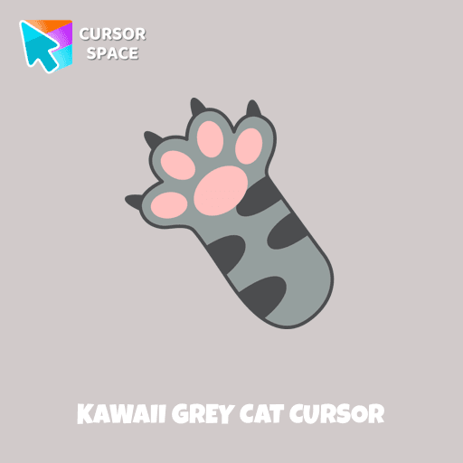Kawaii Grey Cat cursor pointer cursor